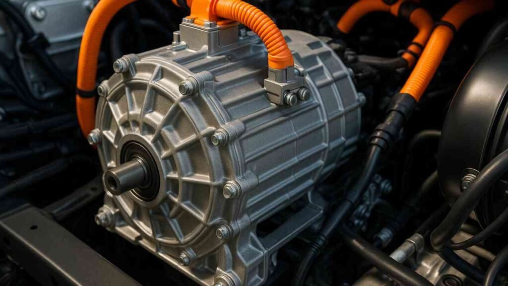 Electric motor in an electric vehicle.