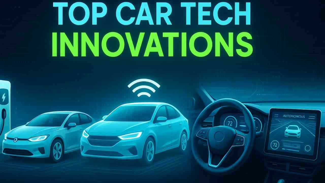 Futuristic cars with cutting-edge technologies in a tech-driven background